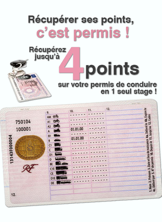 NOUVEAUTÉ : STAGE DE RÉCUPÉRATION DE POINTS